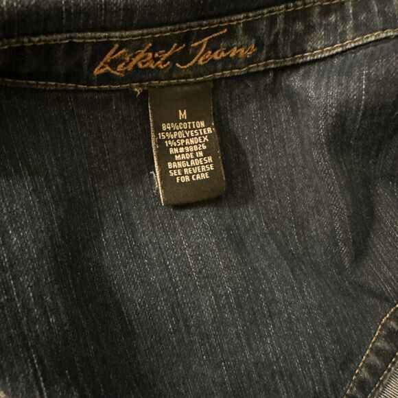 Kikit Jean Vintage denim Jacket With Embroidery Sz M - Picture 5 of 6
